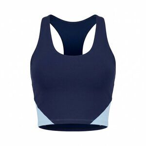 AQUA Color Block Medium Support Sports Bra Athletic Activewear